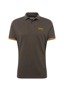 Barbour International, Heren Shirt 'Essential Sports Oli', bruin / olijfgroen / sinaasappel