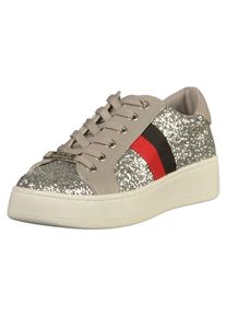 Steve Madden, Dames Sneakers laag, rood / zwart / zilver