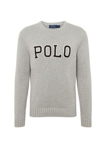 Polo Ralph Lauren, Heren Trui 'LOGO CN-LONG SLEEVE-SWEATER', nachtblauw / grijs