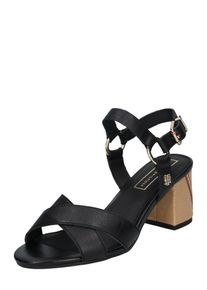 Tommy Hilfiger, Dames Sandaal 'ELEVATED', bruin / zwart