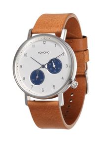 Komono, Heren Analoog horloge 'Walther', lichtbruin / wit