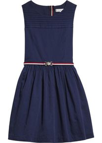 Tommy Hilfiger, Meisjes Jurk 'SIGNATURE PLEATS', navy / rood / wit