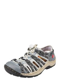 Rieker, Dames Sportieve veterschoen, beige / blauw / zwart