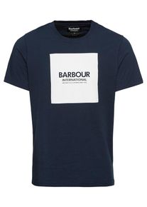 Barbour International, Heren Shirt 'Block Tee', navy / wit