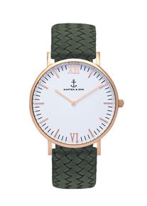 Kapten & Son Kapten & Son, Dames Analoog horloge 'Campus', brons / groen / wit
