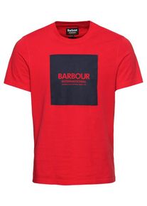 Barbour International, Heren Shirt 'Block Tee', rood / zwart