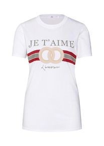 Missguided, Dames Shirt 'JE T AIME GRAPHIC OVERSIZED TSHIRT', wit