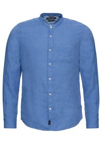 Marc O'Polo Marc O'Polo, Heren Overhemd 'Band collar, linen / SHIRTS/BLOUSES LONG SLEEVE', royal blue/koningsblauw