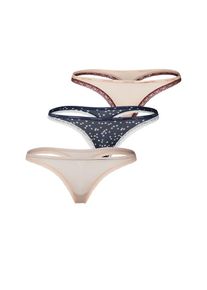 Calvin Klein Underwear, Dames String, beige / donkerblauw