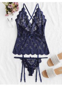 Ensemble de Camisette Croisé en Dentelle