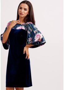 Rochie cu imprimeu floral Bleumarin 38