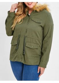 Faux Fur Trim Parka Jacket