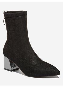 Glitter Plated Heel Mid Calf Boots