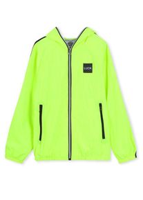 Luck Applique Contrast Tape Hooded Zip Up Jacket