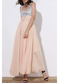 Sequin Empire Waist Chiffon Long Prom Evening Dress