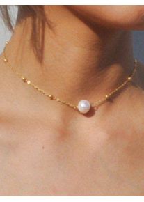Faux Pearl Collarbone Pendant Necklace