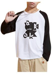 Boys Abstract Letter Graphic Contrast Raglan Sleeve T Shirt