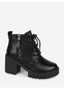 Lace-up Zipper Decoration Ankle Boots