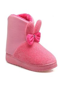 PU Spliced Bowknot Rabbit Ear Snow Boots