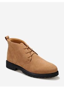 Plain Faux Leather Ankle Boots