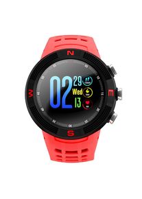 NO.1 F18 Sports Smartwatch 1.3 Inch TFT Touch Screen Bluetooth 4.2 IP68 Built-in GPS Heart Rate Monitor Call Message Reminder - Red
