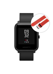 Huami Amazfit Bip Lite Version Smart Watch GPS Gloness Heart Rate Monitor 45 Days Standby + Replacement Strip(Red+Black)