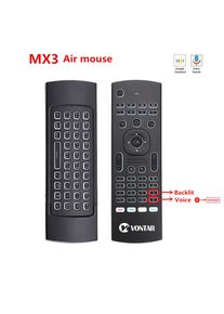 MX3 Backlit Air Mouse Smart Voice Afstandsbediening MX3 Pro 2.4G Draadloze Toetsenbord Gyro Ir Voor Android Tv Box t9 X96 Mini H96 Max