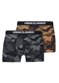 Camo Boxer Shorts 2er Pack camouflage/schwarz/camouflage, Größe S, Herren, Baumwolle, Urban Classics