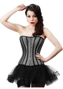 maskworld Corsé A Rayas Negro-Plata