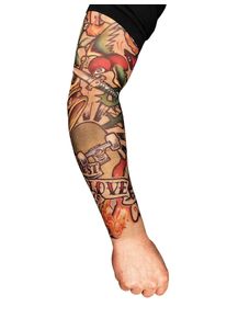 Maniche in pelle con tatuaggio Skater