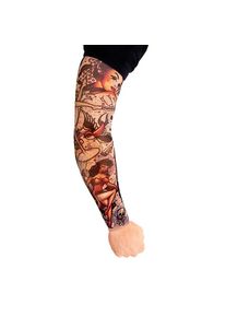 Maniche in pelle con tatuaggio rockabilly