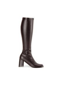 maskworld Bottes rétro en simili cuir noir
