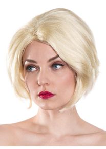 maskworld Short Bob Per&uuml;cke mit Scheitel