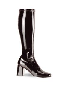 Pleaser Bottes rétro en vinyle stretch noir