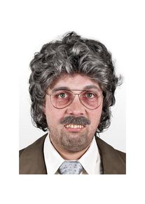 maskworld Graue Locken Perücke Reporter