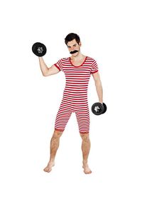 maskworld Maillot de bain homme années 20 rouge