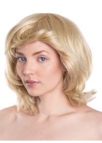 maskworld Halblange Bob Perücke mit Föhnwelle