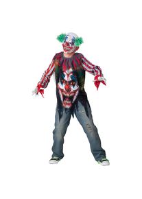 Horrorclown Kinderkostüm | Halloween Kostüm für Jungs | Größe: 122-128 | Farbe: Taggelb