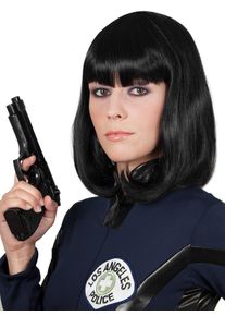 maskworld Long Bob Perücke mit Pony schwarz