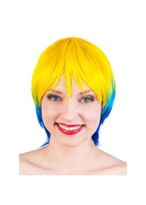 maskworld Festival Perücke gelb-blau