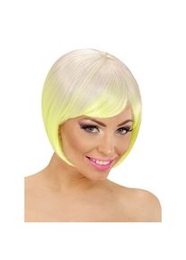 Widmann Perruque Femme Two-Tone blanc-jaune fluo