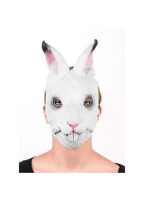 maskworld Demi-masque de lapin blanc en latex