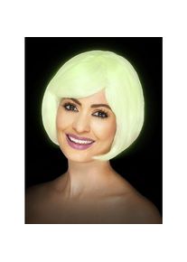 Smiffys Pagenschnitt weiß Perücke Glow in the Dark