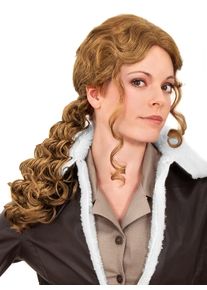 maskworld Parrucca di capelli lunghi ondulati rosso-marrone