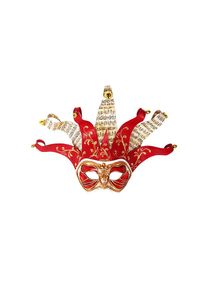 maskworld Jolly Colombina Monica Rosso Musica Venetian Mask