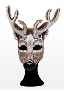 maskworld Stag Half Mask Made of Leather | halloween mask
