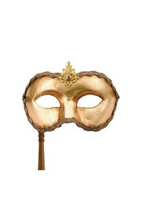 maskworld Colombina oro con bastone - Venetian Mask