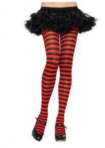 Pantyhose black-red striped