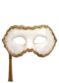 maskworld Colombina bianco con bastone - Venetian Mask