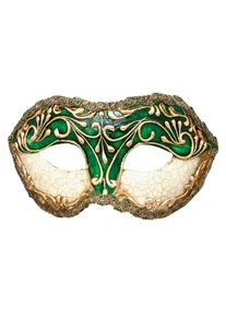 maskworld Colombina stucco craquele verde - Venetian Mask